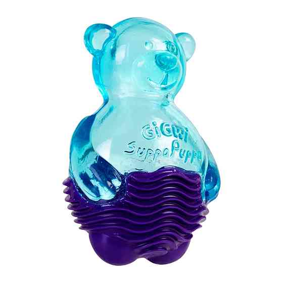 Игрушка для собак Мишка с пищалкой, синий GiGwi Suppa Puppa, резина, 9 см Киев