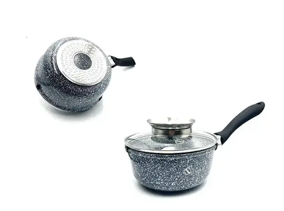 Ковш с антипригарным покрытием UNIQUE UN-5602 18см с крышкой Объемом 1.9 л Одесса - изображение 2