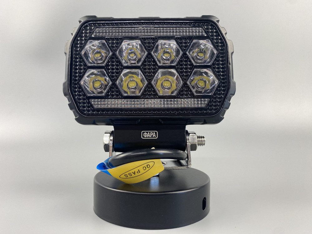 Фара LED квадратна 8 Led chip 12/24V. Широкий промінь + DRL світло + стробоскоп, світло 6500 К, IP67 Мукачево - фото 5