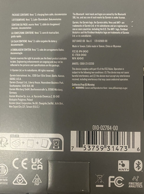 Смарт-Часи Garmin Venu 3 ( 010-02784-00) Київ - фото 1