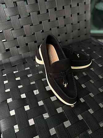 Lemon Лофери жіночі замшеві чорні на плоскій підошві весна-осінь р. 36-41 / Лофери з натурально Коломия