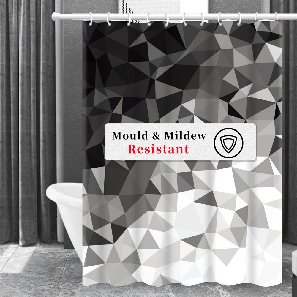 Шторка для ванны из полиэстера водонепроницаемая Bathlux 180x180 см с кольцами, занавеска для ванной комнаты Каменец-Подольский - изображение 3