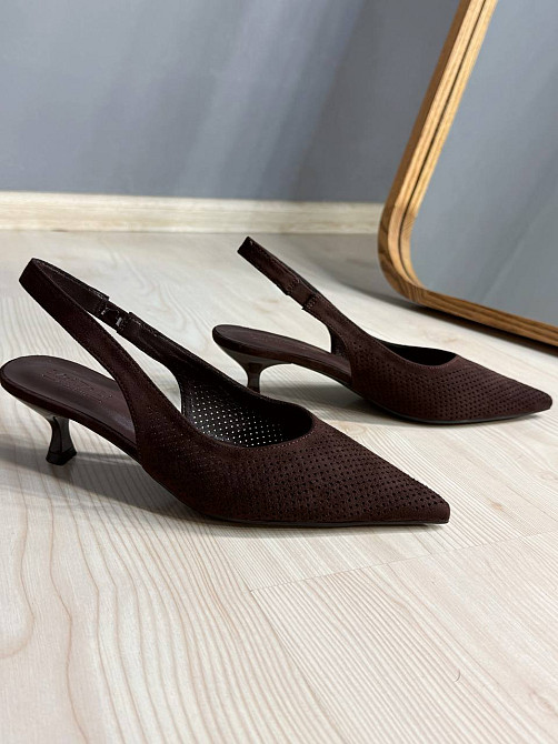 Туфлі жіночі Meideli 2051-38 slingback човники замшеві з перфорацією коричневі, 39, 25 см Київ - фото 13