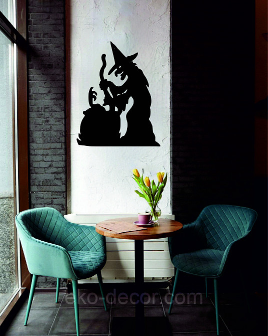 Декоративное настенное 3D Панно «Ведьма», Декор на стену с объемом 110*87 см, Черный Киев - изображение 4