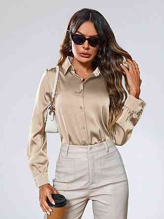 Женская базовая рубашка на пуговицах из шелка Армани Одесса