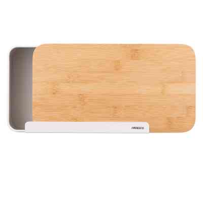 Хлебница Ardesto Midori 33х13х18см, метал, бамбук, білий (AR0914WB) Винница