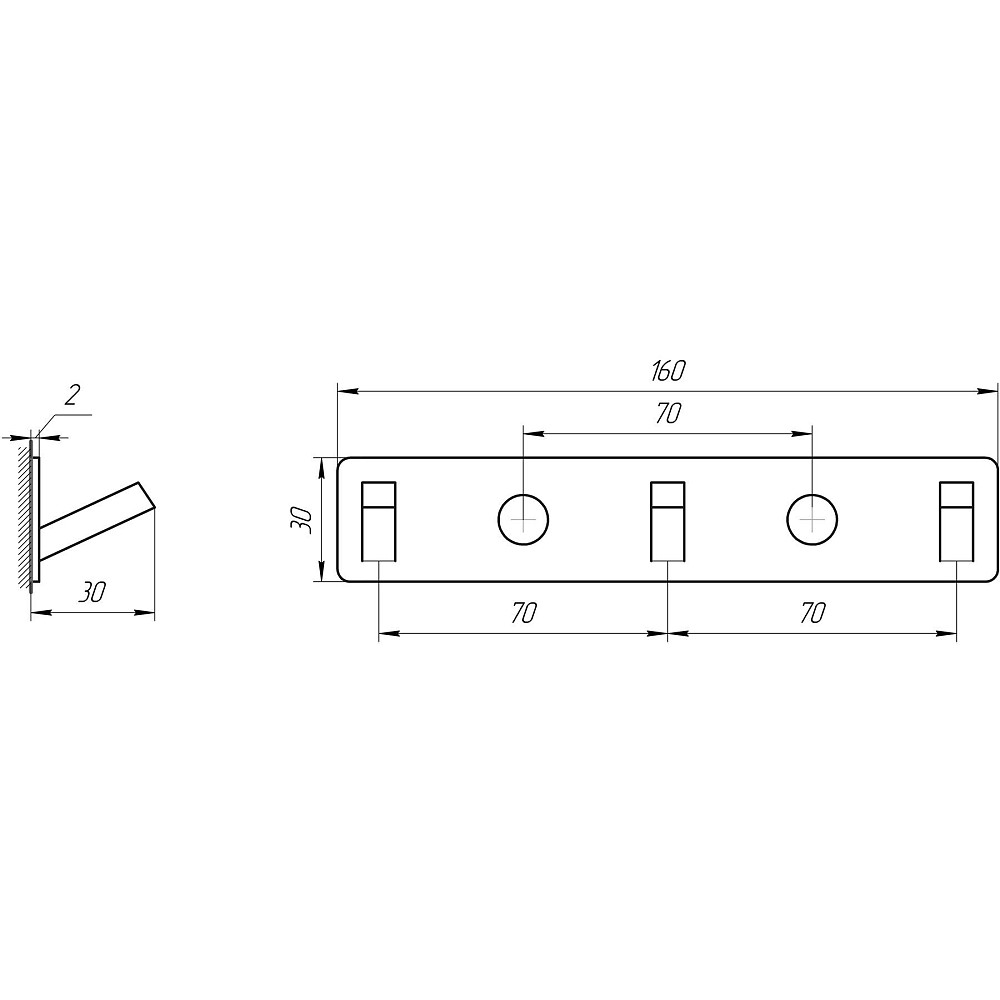 Планка з гачками TOPAZ TKB 9385-3-BL чорна Тернополь - изображение 5