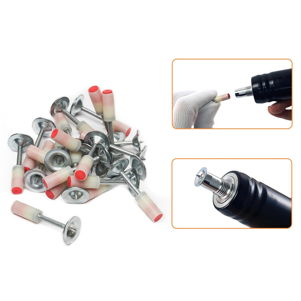 200шт Піроксилінові цвяхи 7,3x27мм, шайба 16мм / Монтажні цвяхи для ручного цвяхозабивного пістолета Київ - фото 7