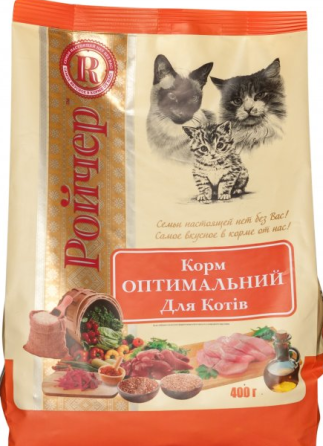 Сухий корм Ройчер Оптимальний для котів, 400 г Вінниця