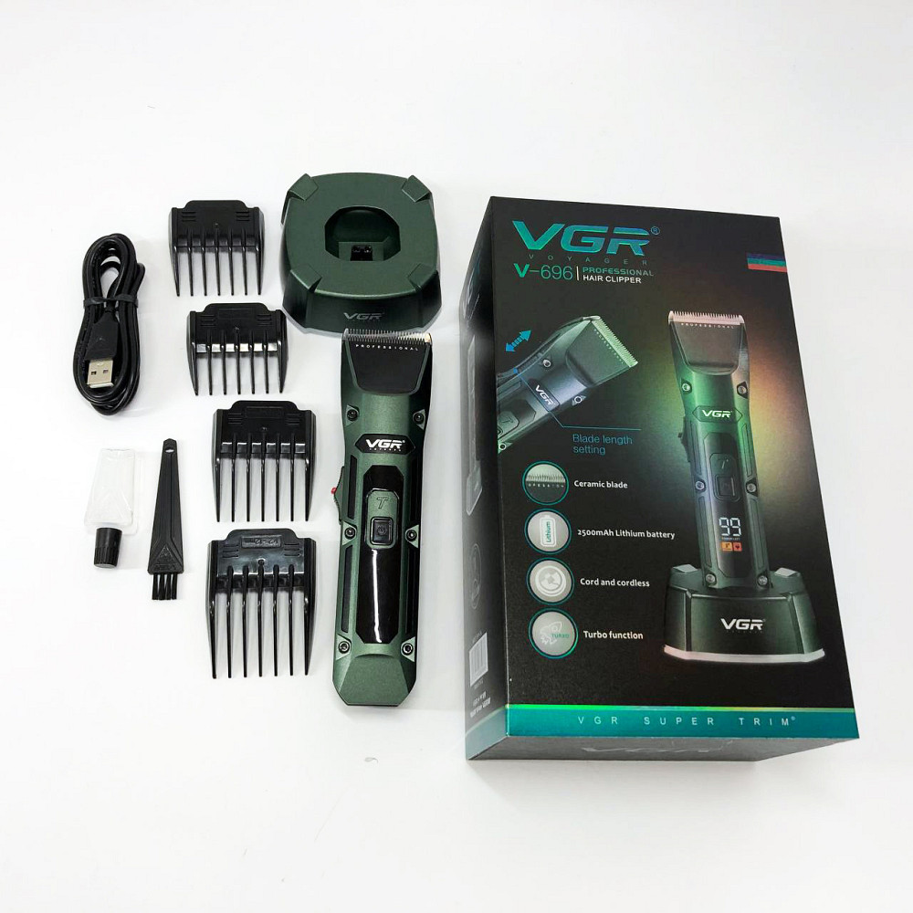 Професійна акумуляторна машинка Акумулятор VGR V-696, Універсальна машинка для стрижки голови та бороди BX-82 Львів - фото 8