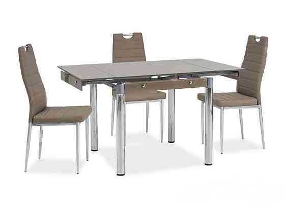 Стілець H260 хром/темний беж екошкіра Київ