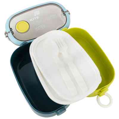 Ланч-бокс Kite подвійний з наповненням 1600 мл, синій (K25-1181-2) Винница