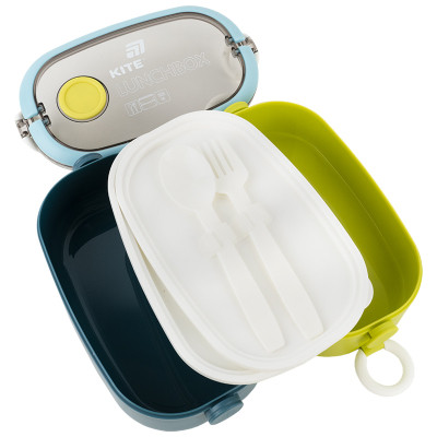 Ланч-бокс Kite подвійний з наповненням 1600 мл, синій (K25-1181-2) Винница - изображение 3