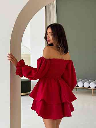 Жіноча приваблива стильна святкова сукня королівський атлас Червоний Одеса