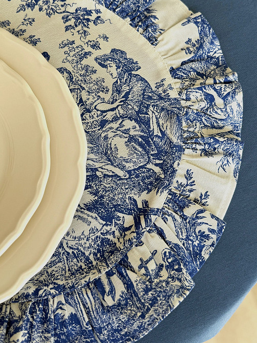 Ecotton Серветка сервірувальна з рюшами Ecotton Italiano Blue 43х43 водовідштовхуюча Коломия - фото 2