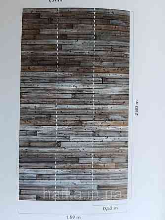 Шпалери вінілові Grandeco One roll one motif 2 A34801 панно 3д лофт під дерево дошка коричневий сірий бежевий Київ