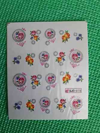 Наклейки на ногти цветы - размер стикера 6*5см, инструкция по применению есть в описании товара Киев