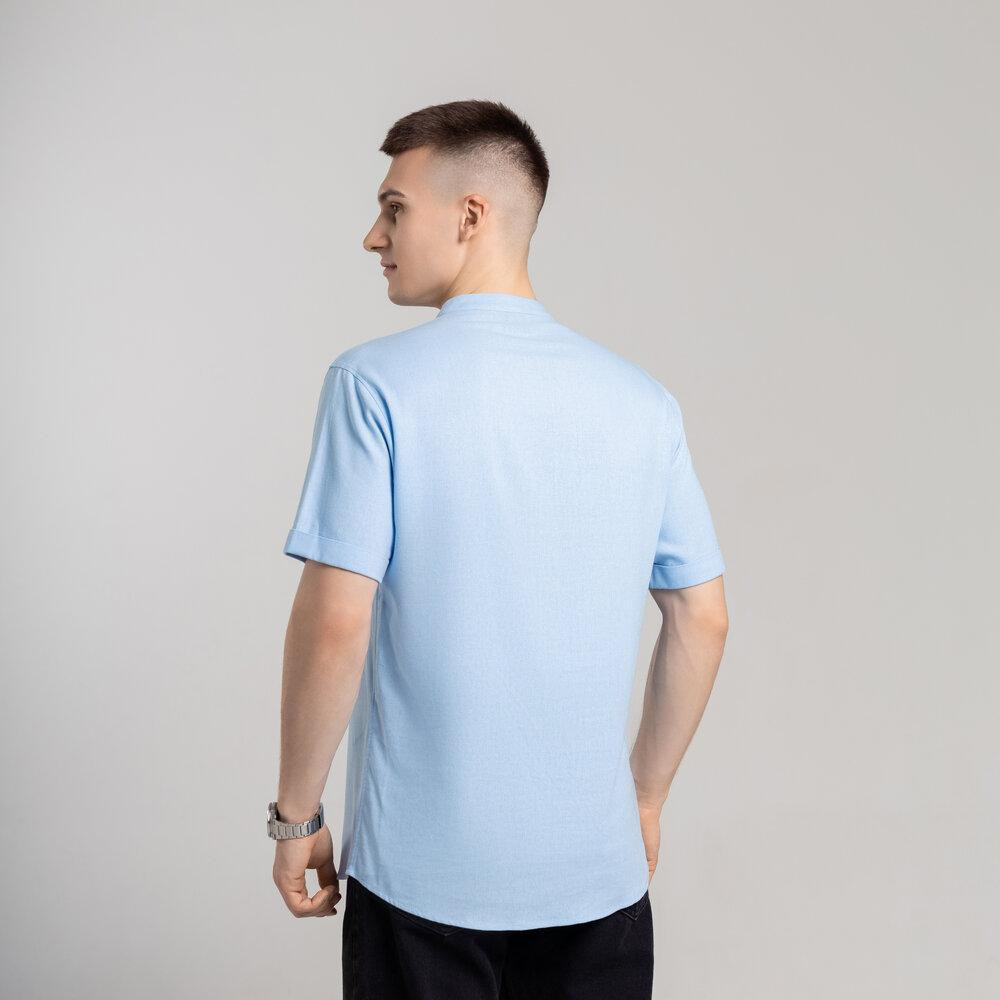 Чоловіча сорочка з коротким рукавом блакитна Pobedov Molodist' Київ - фото 3