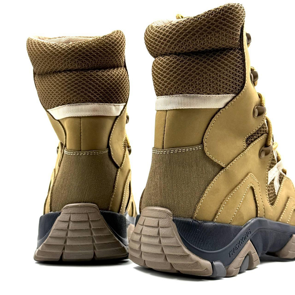 Військові берці койот літні чоловічі з натуральної шкіри, супінатором та посиленою п’ятою Львів - фото 9