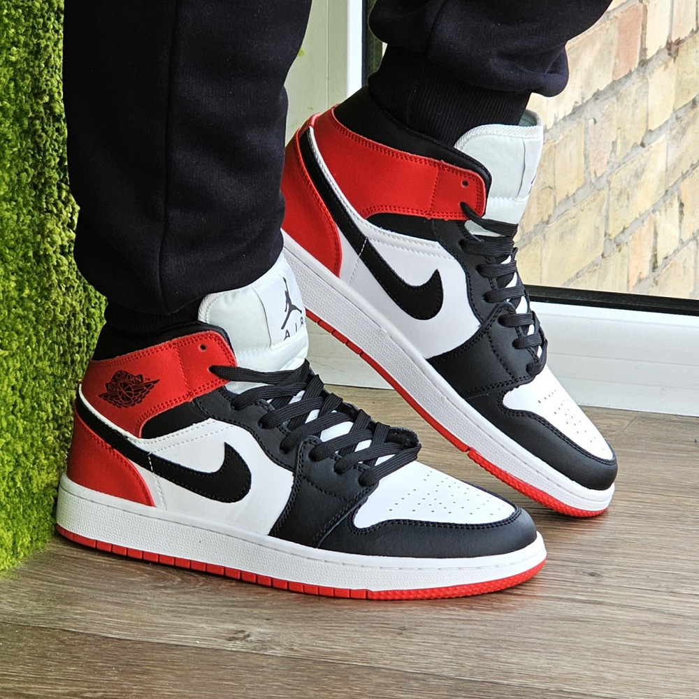 Высокие Термо Кроссовки Nike AIR Jordan Белые Красные Мужские Джордан Найк Еврозима (размеры: 41,42,43,44,45) Днепр - изображение 2