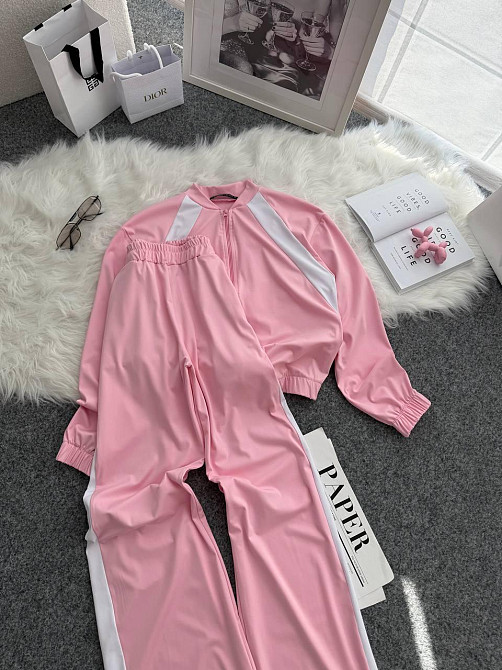 Жіночий прогулянковий костюм-двійка: кофта та штани трикотаж Рожевий, 46/48 Одеса - фото 5