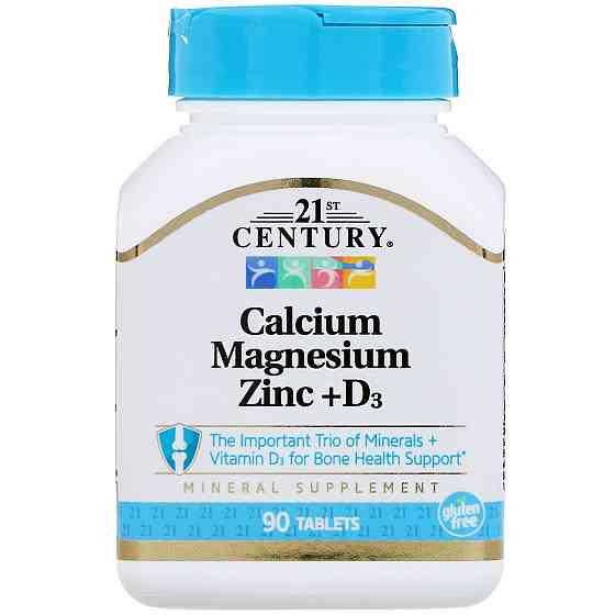 Кальцій магній цинк з вітаміном D3 21st Century Cal Mag Zinc + D3 90 Tablets Луцьк