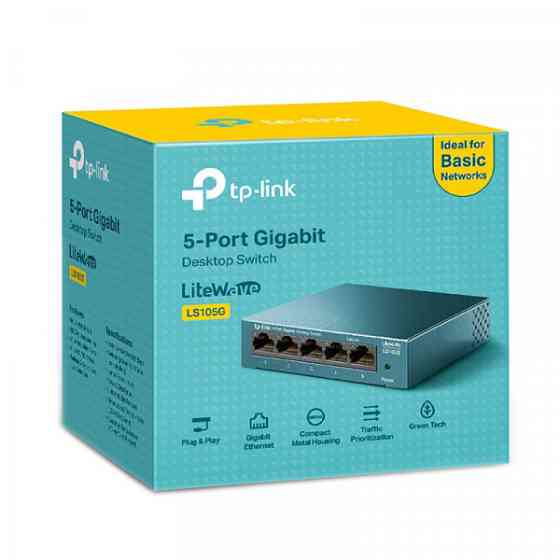 Комутатор TP-Link LiteWave LS105G 5xGE некерований метал. корпус (LS105G) Киев