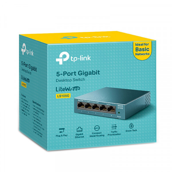 Комутатор TP-Link LiteWave LS105G 5xGE некерований метал. корпус (LS105G) Киев - изображение 3