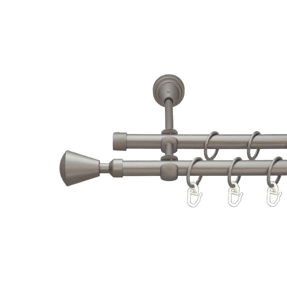 Карниз Orvit Мілано металевий дворядний відкритий Сатин 16\16 мм 200 см (6098963) Львів - фото 1