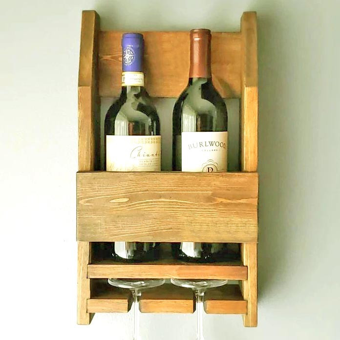 Настінна винна полиця "Тайто" сієна Миколаїв - фото 1