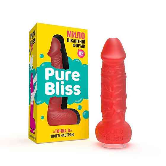 Крафтовое мыло-член с присоской Pure Bliss BIG Red, натуральное Sex Aura Киев