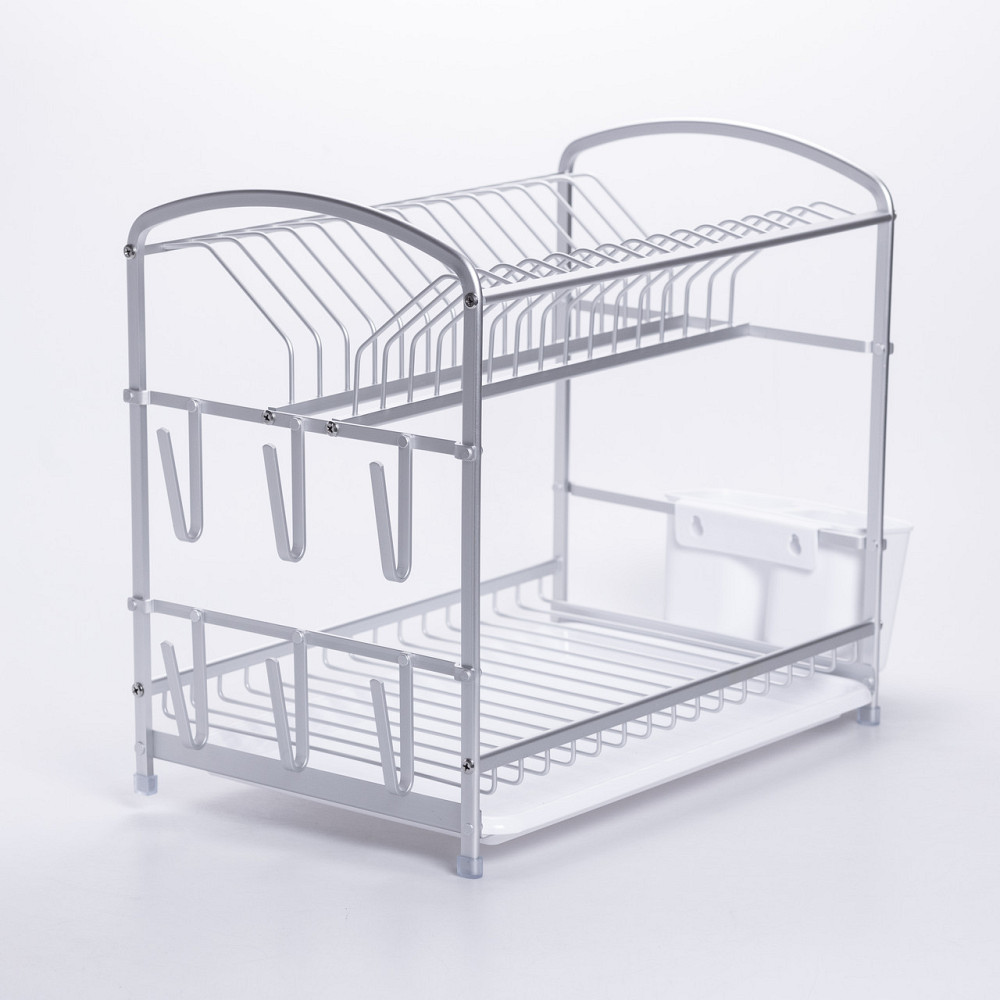 Yiwu Двоярусна сушарка для кухні алюмінієва з лотком і тримачами HP-46-13 Коломыя - изображение 2