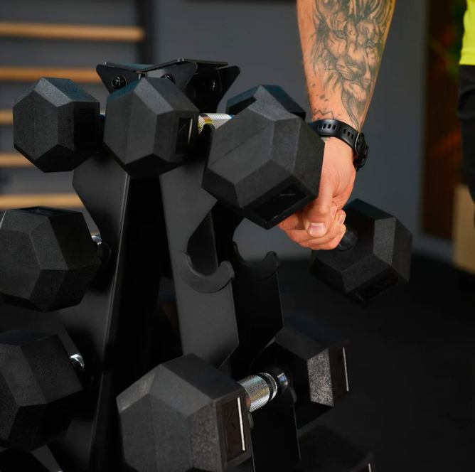 Стійка-піраміда для зберігання 5 пар гантелей Trex Sport TX-055DR Київ - фото 7