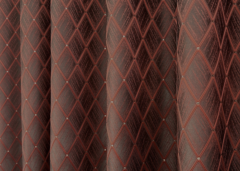 Комплект готових штор VR-Textil Жакард RUBI № 1762ш Графітовий з теракотовим 150х300 см 2 шт (33-0717) Київ - фото 8