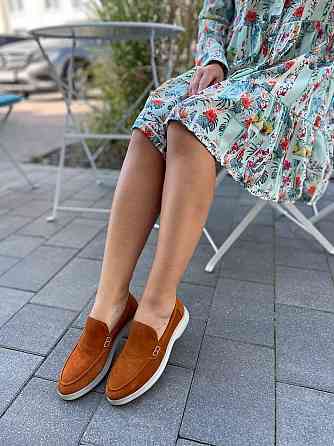 Лоферы женские KATI SHOES оранжевые натуральная замша демисезонные размер 35-40 (141) Коломия