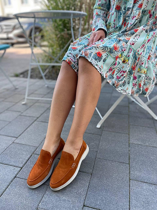 Лоферы женские KATI SHOES оранжевые натуральная замша демисезонные размер 35-40 (141) Коломия - фото 6