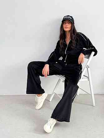 Велюровый спортивный костюм женский Черный 48/52 Харьков