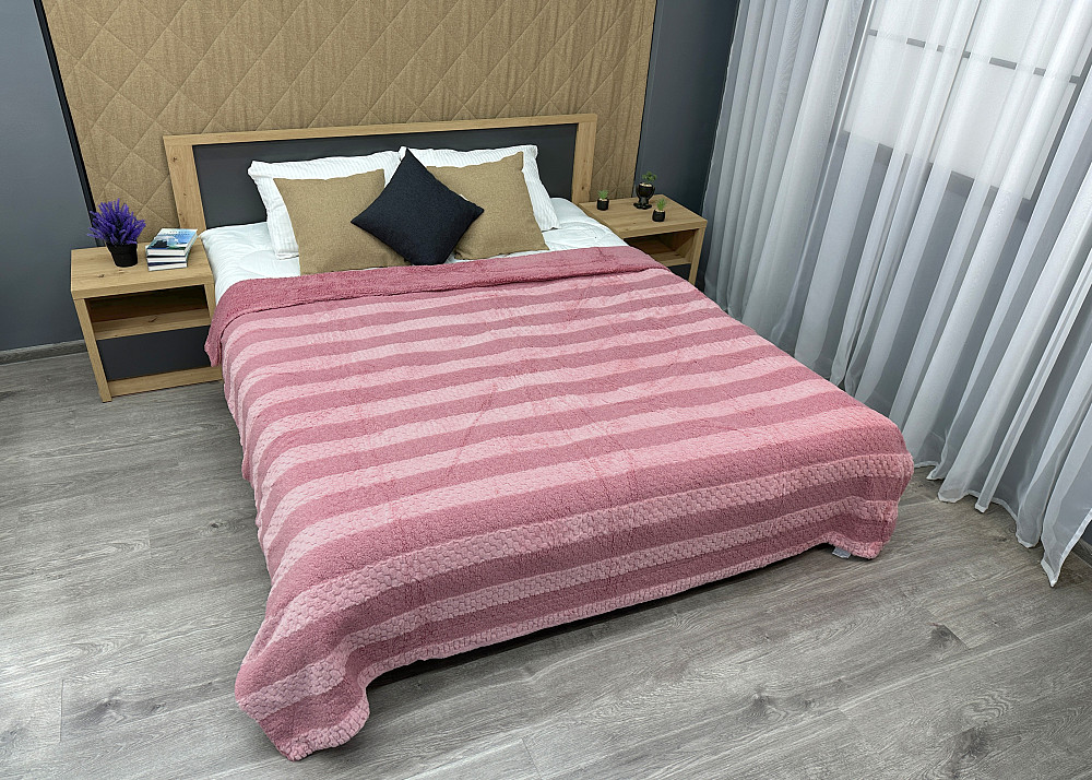 Плед 200х230 см (+-10см) Рогожка на овчине 