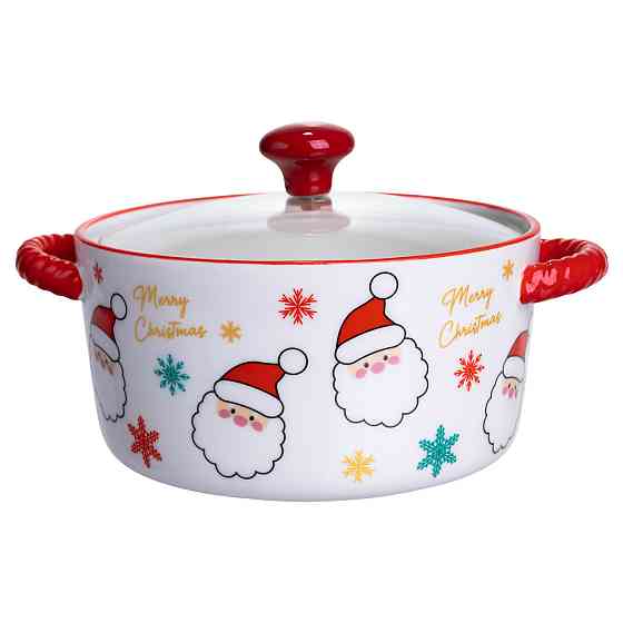 Новогодня супниця фарфоровая Santa з кришкою 800 мл Київ