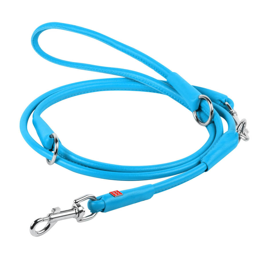 Повідець-перестібка "WAUDOG GLAMOUR" круглий (діаметр 10 мм, довжина 122,142,183см) блакитний Коломия - фото 1