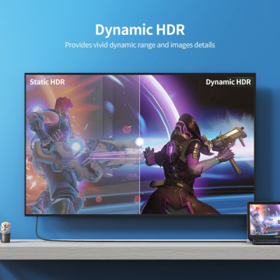 Кабель мультимедийный HDMI M to HDMI M 2.0m V2.1 8K60Hz HDR10 HLG Choetech (XHH01-BK) Винница - изображение 10