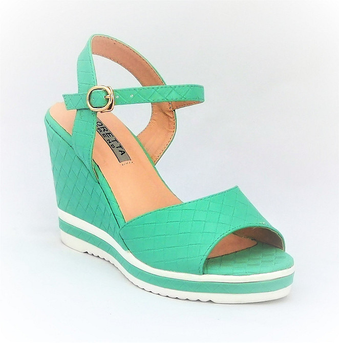 Желенські Сандалі Босоножки на Танку Платформа Бірюзові Літні Зелені (розміри: 35,38) - 12-7 Дніпро - фото 2