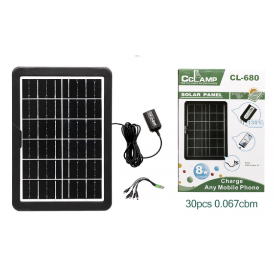 Солнечная панель CLl 680 8Вт с USB выходом 5В, компактная и прочная, для зарядки гаджетов на природе Одесса
