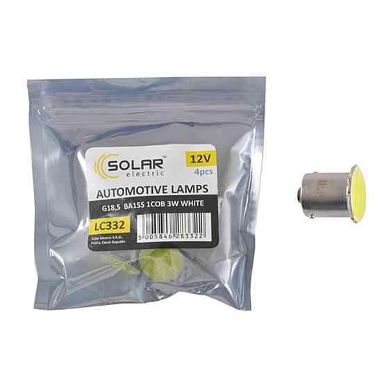 LED автолампа Solar 12V G18.5 BA15s 1COB 96LM white 4шт Київ