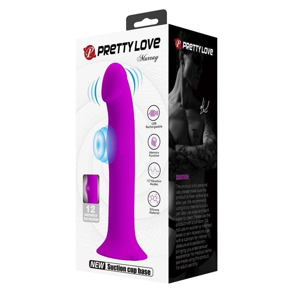 Вібратор PRETTY LOVE Murray PURPLE, 12 vibration functions 12 pulse wave settings Suction base Sex Aura Київ - фото 2