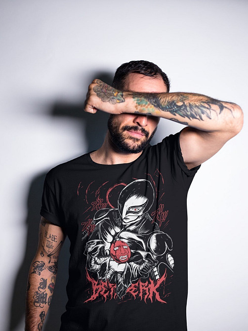 Футболка для хлопчика з аніме принтом Берсерк Гутс Гріффітх Сакріфіке оверсайз (зріст від 165 до 180) Чорний AnimeJ0335m Дніпро - фото 1