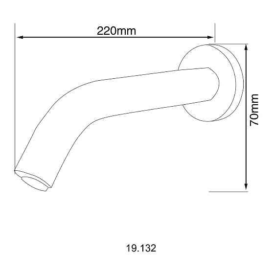 Монокран сенсорный для умывальника HOTEC 19.132 DC/AC, со стены 220мм,с трансформатором,SUS304, Cold Киев