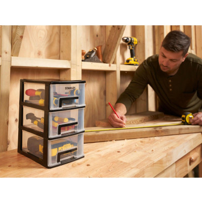 Ящик для інструментів Stanley вертикальний з 3-ма висувними відділеннями, пластмасовий, 239x180x302 мм (STST40711-1) Вінниця - фото 3