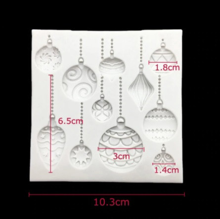 Молд Новогодние игрушки 103 на 103 мм серый Киев - изображение 2
