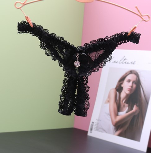 Еротичні трусики з розрізом унісекс універсальний чорний Київ - фото 1